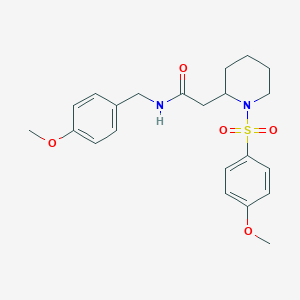 molecular formula C22H28N2O5S B2426887 N-(4-甲氧基苄基)-2-(1-((4-甲氧基苯基)磺酰基)哌啶-2-基)乙酰胺 CAS No. 941905-12-0
