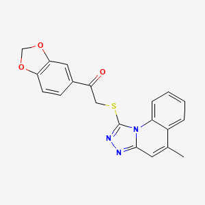molecular formula C20H15N3O3S B2426891 1-(苯并[d][1,3]二氧杂环-5-基)-2-((5-甲基-[1,2,4]三唑并[4,3-a]喹啉-1-基)硫代)乙酮 CAS No. 315677-08-8