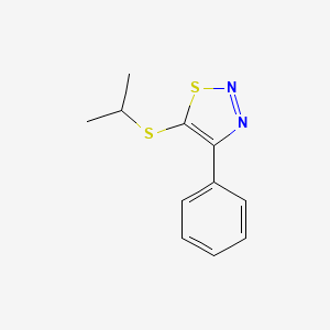 molecular formula C11H12N2S2 B2426915 5-(Isopropylsulfanyl)-4-phenyl-1,2,3-thiadiazole CAS No. 338408-21-2