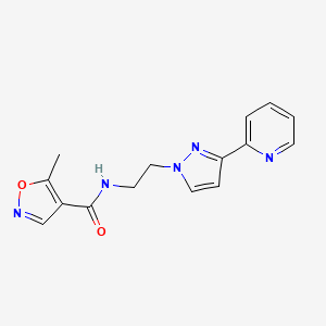 molecular formula C15H15N5O2 B2426923 5-methyl-N-(2-(3-(pyridin-2-yl)-1H-pyrazol-1-yl)ethyl)isoxazole-4-carboxamide CAS No. 1448056-53-8
