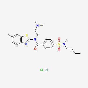 molecular formula C24H33ClN4O3S2 B2426935 4-(N-丁基-N-甲基氨磺酰基)-N-(2-(二甲氨基)乙基)-N-(6-甲基苯并[d]噻唑-2-基)苯甲酰胺盐酸盐 CAS No. 1052531-04-0