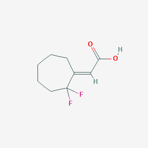 molecular formula C9H12F2O2 B2426943 (2E)-2-(2,2-Difluorocycloheptylidene)acetic acid CAS No. 2253644-44-7