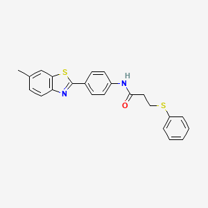 N-(4-(6-methylbenzo[d]thiazol-2-yl)phenyl)-3-(phenylthio)propanamide