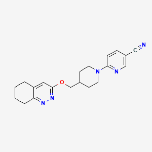 6-(4-(((5,6,7,8-Tetrahydrocinnolin-3-yl)oxy)methyl)piperidin-1-yl)nicotinonitrile