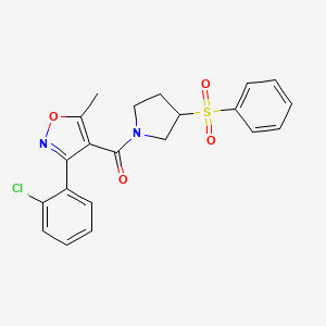 (3-(2-Chlorophenyl)-5-methylisoxazol-4-yl)(3-(phenylsulfonyl)pyrrolidin-1-yl)methanone