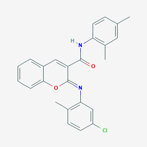 (2Z)-2-[(5-chloro-2-methylphenyl)imino]-N-(2,4-dimethylphenyl)-2H-chromene-3-carboxamide