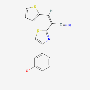 molecular formula C17H12N2OS2 B2426983 (Z)-2-(4-(3-甲氧基苯基)噻唑-2-基)-3-(噻吩-2-基)丙烯腈 CAS No. 476675-19-1