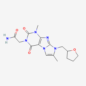 2-(1,7-dimethyl-2,4-dioxo-8-((tetrahydrofuran-2-yl)methyl)-1H-imidazo[2,1-f]purin-3(2H,4H,8H)-yl)acetamide
