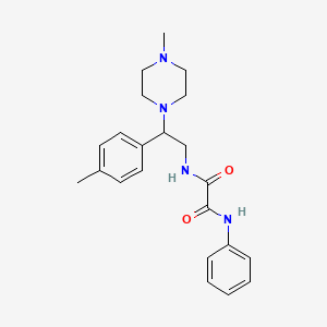 molecular formula C22H28N4O2 B2426991 N1-(2-(4-methylpiperazin-1-yl)-2-(p-tolyl)ethyl)-N2-phenyloxalamide CAS No. 898452-05-6