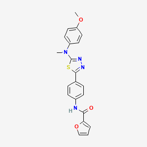 molecular formula C21H18N4O3S B2426996 N-(4-(5-((4-methoxyphenyl)(methyl)amino)-1,3,4-thiadiazol-2-yl)phenyl)furan-2-carboxamide CAS No. 1021059-70-0