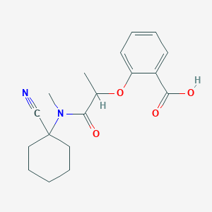 molecular formula C18H22N2O4 B2427000 2-{1-[(1-Cyanocyclohexyl)(methyl)carbamoyl]ethoxy}benzoic acid CAS No. 1050049-62-1