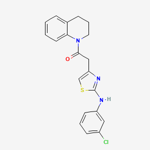 2-(2-((3-chlorophenyl)amino)thiazol-4-yl)-1-(3,4-dihydroquinolin-1(2H)-yl)ethanone
