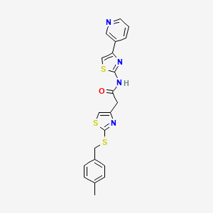 2-(2-((4-methylbenzyl)thio)thiazol-4-yl)-N-(4-(pyridin-3-yl)thiazol-2-yl)acetamide