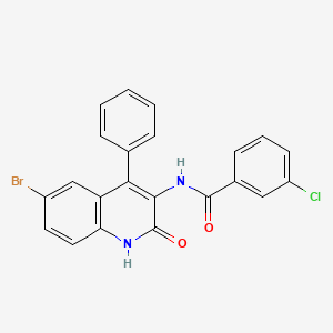 molecular formula C22H14BrClN2O2 B2427011 N-(6-bromo-2-oxo-4-phenyl-1,2-dihydroquinolin-3-yl)-3-chlorobenzamide CAS No. 332177-97-6
