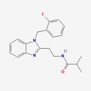 molecular formula C20H22FN3O B2427013 N-{2-[1-(2-fluorobenzyl)-1H-benzimidazol-2-yl]ethyl}-2-methylpropanamide CAS No. 695219-59-1