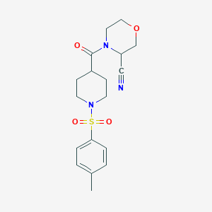 4-[1-(4-Methylbenzenesulfonyl)piperidine-4-carbonyl]morpholine-3-carbonitrile