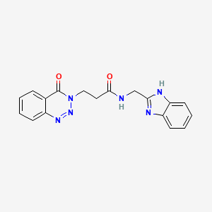 molecular formula C18H16N6O2 B2427024 N-((1H-benzo[d]imidazol-2-yl)methyl)-3-(4-oxobenzo[d][1,2,3]triazin-3(4H)-yl)propanamide CAS No. 1207021-77-9