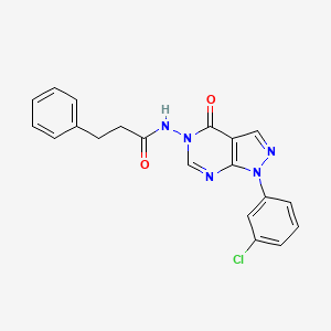 molecular formula C20H16ClN5O2 B2427032 N-(1-(3-chlorophenyl)-4-oxo-1H-pyrazolo[3,4-d]pyrimidin-5(4H)-yl)-3-phenylpropanamide CAS No. 919863-96-0
