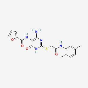 molecular formula C19H19N5O4S B2427039 N-(4-amino-2-((2-((2,5-dimethylphenyl)amino)-2-oxoethyl)thio)-6-oxo-1,6-dihydropyrimidin-5-yl)furan-2-carboxamide CAS No. 868226-01-1