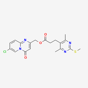 molecular formula C19H19ClN4O3S B2427041 {7-chloro-4-oxo-4H-pyrido[1,2-a]pyrimidin-2-yl}methyl 3-[4,6-dimethyl-2-(methylsulfanyl)pyrimidin-5-yl]propanoate CAS No. 1110836-13-9