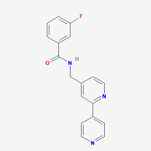 molecular formula C18H14FN3O B2427049 N-([2,4'-bipyridin]-4-ylmethyl)-3-fluorobenzamide CAS No. 2309778-68-3