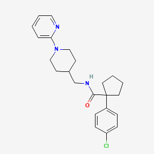 molecular formula C23H28ClN3O B2427050 1-(4-chlorophenyl)-N-((1-(pyridin-2-yl)piperidin-4-yl)methyl)cyclopentanecarboxamide CAS No. 1331282-91-7