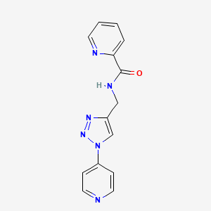molecular formula C14H12N6O B2427054 N-((1-(pyridin-4-yl)-1H-1,2,3-triazol-4-yl)methyl)picolinamide CAS No. 2034386-92-8