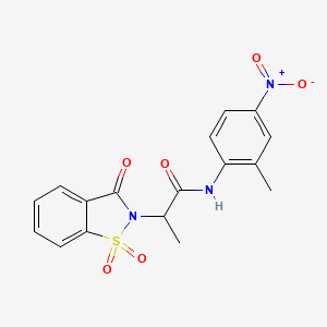 molecular formula C17H15N3O6S B2427058 2-(1,1-dioxido-3-oxobenzo[d]isothiazol-2(3H)-yl)-N-(2-methyl-4-nitrophenyl)propanamide CAS No. 899758-22-6