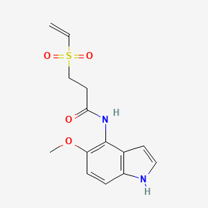 molecular formula C14H16N2O4S B2427059 3-Ethenylsulfonyl-N-(5-methoxy-1H-indol-4-yl)propanamide CAS No. 2224448-12-6