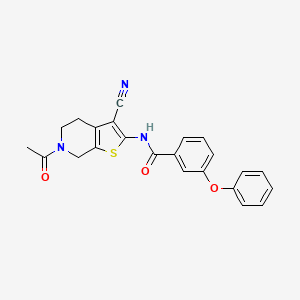 molecular formula C23H19N3O3S B2427068 N-(6-acetyl-3-cyano-4,5,6,7-tetrahydrothieno[2,3-c]pyridin-2-yl)-3-phenoxybenzamide CAS No. 864858-97-9