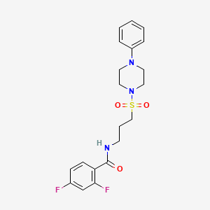 molecular formula C20H23F2N3O3S B2427070 2,4-difluoro-N-(3-((4-phenylpiperazin-1-yl)sulfonyl)propyl)benzamide CAS No. 1021117-00-9