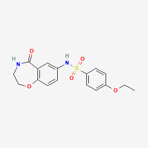 molecular formula C17H18N2O5S B2427071 4-ethoxy-N-(5-oxo-2,3,4,5-tetrahydrobenzo[f][1,4]oxazepin-7-yl)benzenesulfonamide CAS No. 926032-62-4