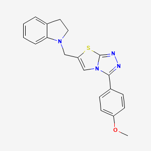 molecular formula C20H18N4OS B2427073 6-(Indolin-1-ylmethyl)-3-(4-methoxyphenyl)thiazolo[2,3-c][1,2,4]triazole CAS No. 862807-85-0