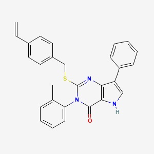 7-phenyl-3-(o-tolyl)-2-((4-vinylbenzyl)thio)-3H-pyrrolo[3,2-d]pyrimidin-4(5H)-one