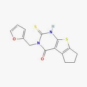 11-[(Furan-2-yl)methyl]-10-sulfanyl-7-thia-9,11-diazatricyclo[6.4.0.0^{2,6}]dodeca-1(8),2(6),9-trien-12-one