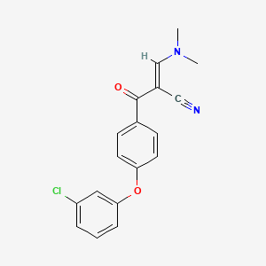(E)-2-[4-(3-chlorophenoxy)benzoyl]-3-(dimethylamino)-2-propenenitrile