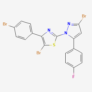 5-bromo-2-[3-bromo-5-(4-fluorophenyl)-1H-pyrazol-1-yl]-4-(4-bromophenyl)-1,3-thiazole