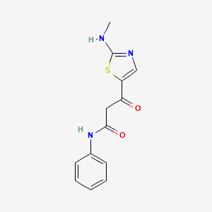 molecular formula C13H13N3O2S B2427088 3-[2-(methylamino)-1,3-thiazol-5-yl]-3-oxo-N-phenylpropanamide CAS No. 241132-42-3