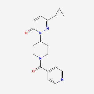 molecular formula C18H20N4O2 B2427089 6-Cyclopropyl-2-[1-(pyridine-4-carbonyl)piperidin-4-yl]pyridazin-3-one CAS No. 2320148-06-7