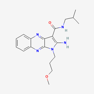 molecular formula C19H25N5O2 B2427091 2-amino-N-isobutyl-1-(3-methoxypropyl)-1H-pyrrolo[2,3-b]quinoxaline-3-carboxamide CAS No. 799838-53-2