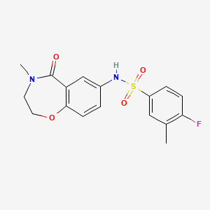 4-fluoro-3-methyl-N-(4-methyl-5-oxo-2,3,4,5-tetrahydrobenzo[f][1,4]oxazepin-7-yl)benzenesulfonamide