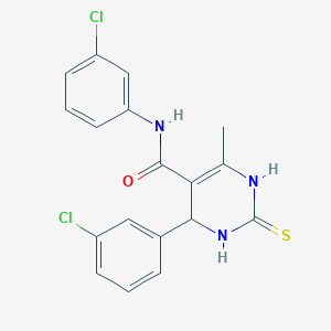 N,4-bis(3-chlorophenyl)-6-methyl-2-sulfanylidene-3,4-dihydro-1H-pyrimidine-5-carboxamide
