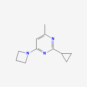 molecular formula C11H15N3 B2427104 4-(Azetidin-1-yl)-2-cyclopropyl-6-methylpyrimidine CAS No. 2310082-14-3