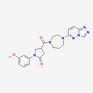 1-(3-Methoxyphenyl)-4-[4-([1,2,4]triazolo[4,3-b]pyridazin-6-yl)-1,4-diazepane-1-carbonyl]pyrrolidin-2-one