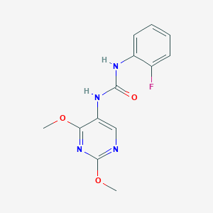 molecular formula C13H13FN4O3 B2427112 1-(2,4-二甲氧基嘧啶-5-基)-3-(2-氟苯基)脲 CAS No. 1448077-05-1
