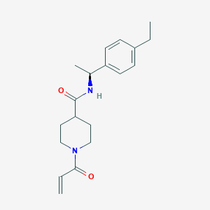 molecular formula C19H26N2O2 B2427118 N-[(1S)-1-(4-Ethylphenyl)ethyl]-1-prop-2-enoylpiperidine-4-carboxamide CAS No. 2361599-81-5