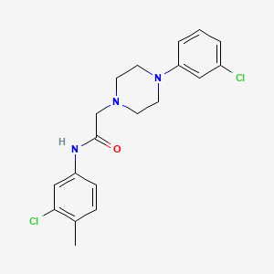 molecular formula C19H21Cl2N3O B2427123 N-(3-chloro-4-methylphenyl)-2-[4-(3-chlorophenyl)piperazino]acetamide CAS No. 477333-99-6