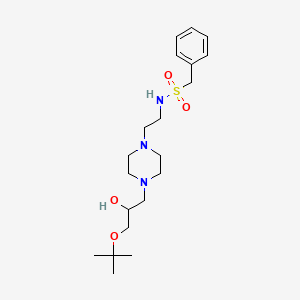molecular formula C20H35N3O4S B2427133 N-(2-(4-(3-(tert-butoxy)-2-hydroxypropyl)piperazin-1-yl)ethyl)-1-phenylmethanesulfonamide CAS No. 2034362-00-8