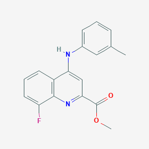 molecular formula C18H15FN2O2 B2427134 8-氟-4-(间甲苯胺)喹啉-2-甲酸甲酯 CAS No. 1207046-59-0