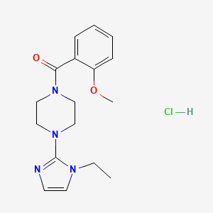 molecular formula C17H23ClN4O2 B2427143 (4-(1-ethyl-1H-imidazol-2-yl)piperazin-1-yl)(2-methoxyphenyl)methanone hydrochloride CAS No. 1185008-00-7